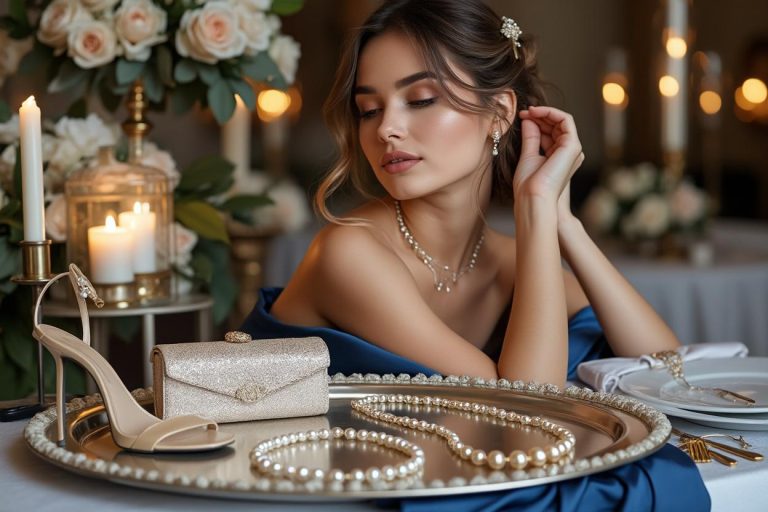 Comment accessoiriser une robe bleu marine pour un mariage ?