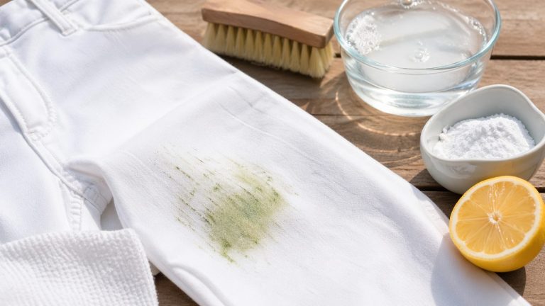 Comment enlever une tache d’herbe sur un pantalon blanc